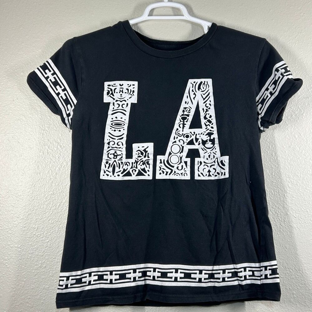 ON FIRE T-Shirt Unisex XL Black LA NY Graphic Short Sleeve 100% Cotton Tee
